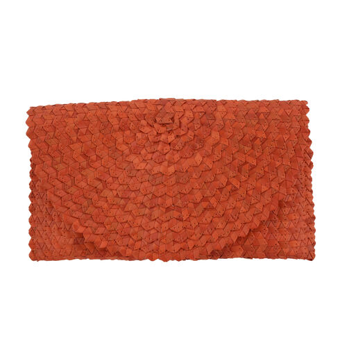 Clutch Tasche aus Palmblättern, Orange image number 0
