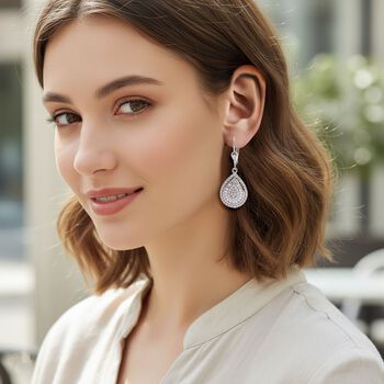 Lustro Stella Wei&szlig;er Zirkonia Ohrringe 925 Silber rhodiniert