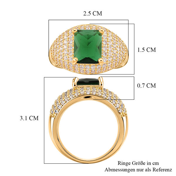 Gr&uuml;ner Zirkonia, Wei&szlig;er Zirkonia Ring Nickelfreies Messing (Gr&ouml;&szlig;e 20.50) image number 5