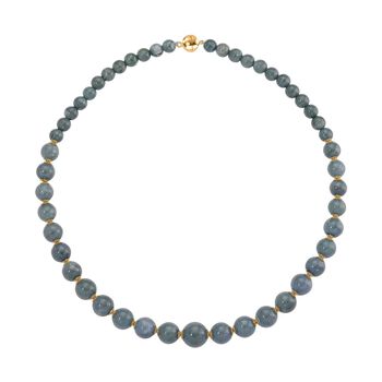 D'Joy EXTREM SELTEN - Nat&uuml;rlicher Olmek Jadeit Halskette ca. 50 cm 925 Silber vergoldet ca. 400.00 ct