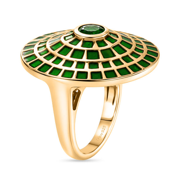 D'Joy AA Kagem Sambischer Smaragd Ring 925 Silber 750 Gelbgold vermeil (Gr&ouml;&szlig;e 17.00) (10-15 Werktage Lieferzeit) ca. 1.05 ct image number 4