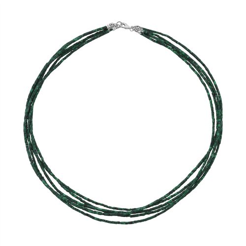 Synthetischer Malachit Halskette ca. 45 cm 925 Silber ca. 77,50 ct. image number 0