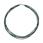 Synthetischer Malachit Halskette ca. 45 cm 925 Silber ca. 77,50 ct.