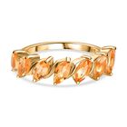 Citrin Ring 925 Silber Gelbgold Vermeil (Größe 17.00) ca. 1,51 ct