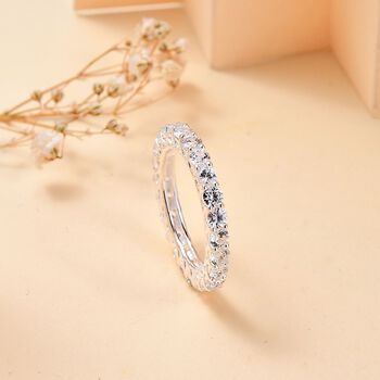 Wei&szlig;er Zirkon Ring 925 Silber (Gr&ouml;&szlig;e 17.00) ca. 4,83 ct