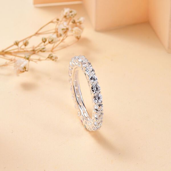 Wei&szlig;er Zirkon Ring 925 Silber (Gr&ouml;&szlig;e 17.00) ca. 4,83 ct image number 2