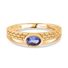 D’joy Tansanit Ring 925 Silber 750 Gelb Vergoldet (Größe 18.00) ca. 0,44 ct