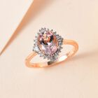 AAA rosa Morganit und Diamant Ring - 1,93 ct. image number 1
