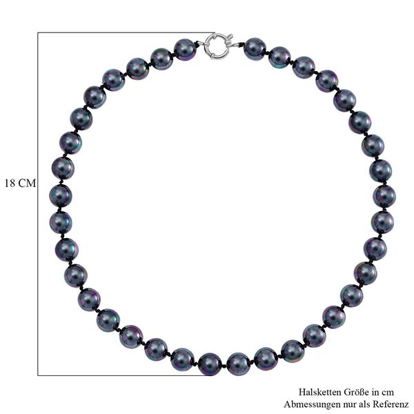 Pfauenfarbene Muschelkernperle Halskette, 50cm image number 6