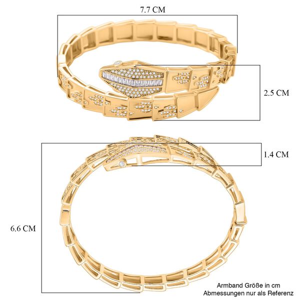 Wei&szlig;er Zirkonia Armreif ca. 19 cm Nickelfreies Messing image number 7