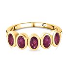 Afrikanischer Rubin (Fissure gefüllt) Ring, 925 Silber vergoldet (Größe 17.00) ca. 1.83 ct