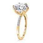 Moissanit Ring, 925 Silber Gelbgold Vermeil (Größe 17.00) ca. 4.80 ct image number 4