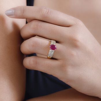 Afrikanischer Rubin und Zirkon Ring - 2,83 ct.