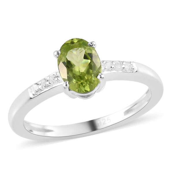 Nat&uuml;rlicher Peridot und Zirkon-Ring, 925 Silber  ca. 0,90 ct image number 4