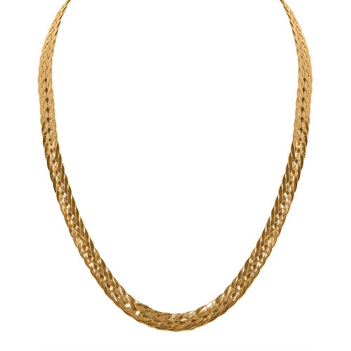 Italienische geflochtene 45cm Kette, 925 Silber vergoldet image number 0