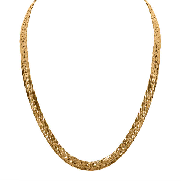 Italienische geflochtene 45cm Kette, 925 Silber vergoldet image number 0