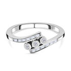 Diamant Bypass Ring 925 Silber platiniert  ca. 0,15 ct image number 0