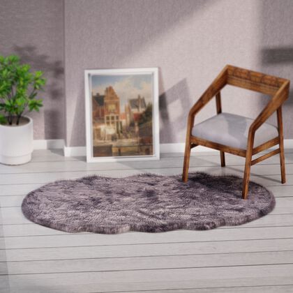 Luxury Edition: Wolkenweicher 2200 GSM Kunstfell Teppich 100x180 cm, silber