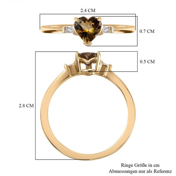 AA Natürlicher goldener Tansanit und Diamant Ring in 375 Gold - 0,82 ct. image number 7