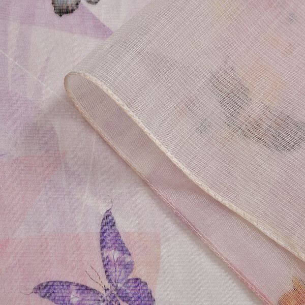 LA MAREY - Luxuri&ouml;ser Floral-Print Schal, Merinowolle und Maulbeerseide, blau/lila image number 4