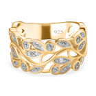 Weißer Diamant-Ring, 925 Silber vergoldet, (Größe 16.00)