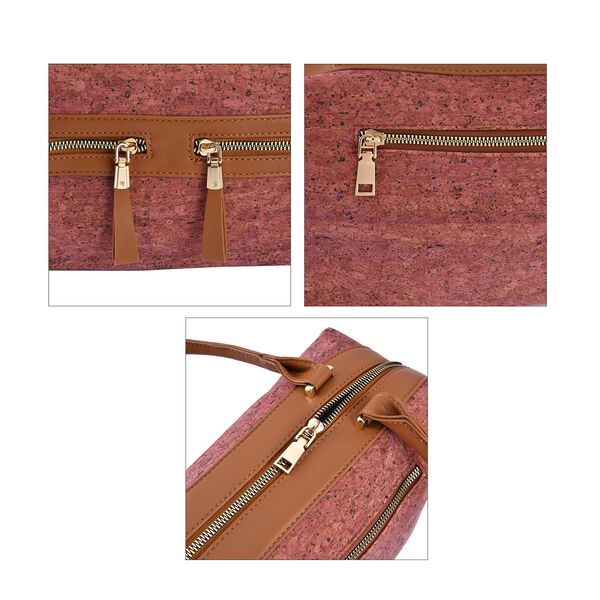 Handtasche aus Naturkork mit RFID-Schutz, Rot image number 4