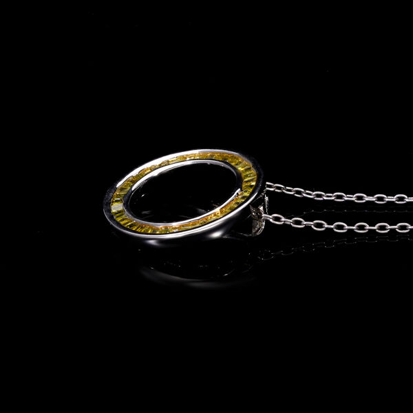 Gelber Diamant-Anh&auml;nger mit 45+5cm Kette - 0,23 ct. image number 5