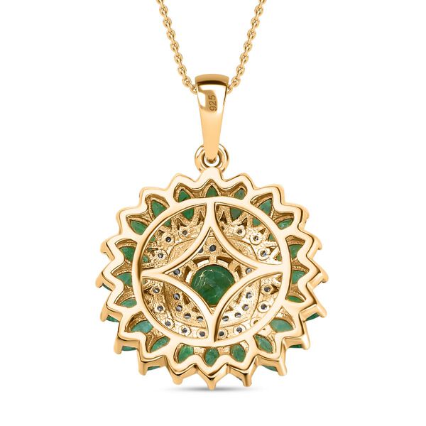 Kagem Sambischer Smaragd Anh&auml;nger mit Kette, 925 Silber Gelbgold Vermeil ca. 2.93 ct image number 5