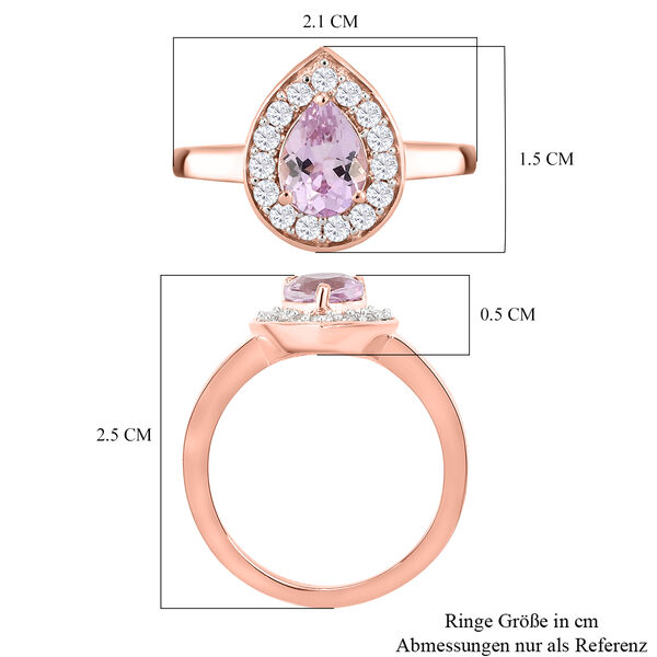 AA Martha Rocha Kunzit und weißer Zirkon-Ring, 925 Silber Roségold Vermeil  ca. 2,00 ct image number 7