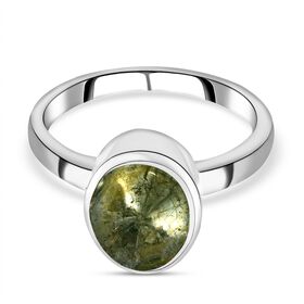 Handgearbeiteter, natürlicher, grüner Polki Diamant-Ring, 925 Silber platiniert  ca. 0,50 ct