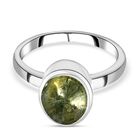 Handgearbeiteter, natürlicher, grüner Polki Diamant-Ring, 925 Silber platiniert (Größe 18.00) ca. 0,50 ct