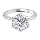 Moissanit Ring, 925 Silber platiniert, (Größe 17.00), ca. 3.45 ct
