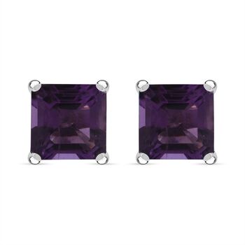 AA Afrikanischer Amethyst Ohrringe 925 Silber rhodiniert ca. 2.29 ct