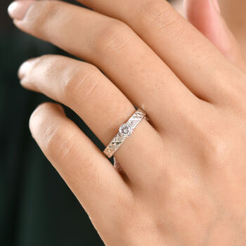 LUXURIANT SI-GH Labor Diamant Ring, 925 Silber rhodiniert - 0,25 ct.