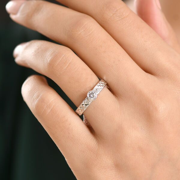 LUXURIANT SI-GH Labor Diamant Ring, 925 Silber rhodiniert - 0,25 ct. image number 3