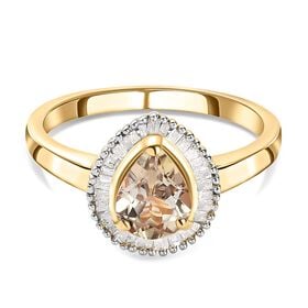AAA Turkizit und Diamant-Ring - 1,44 ct.