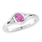 Premium Ilakaka Rosa Saphir und Zirkon Ring, 925 Silber platiniert, 0,83 ct. image number 3
