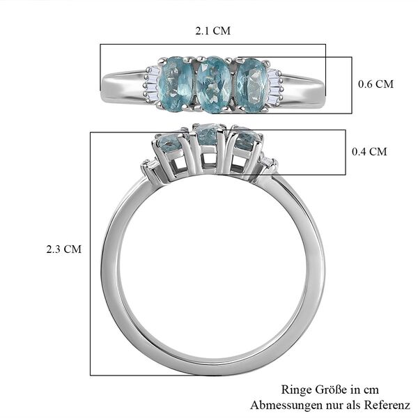 AA Aqua Kyanit und Diamant Ring - 0,96 ct. image number 6