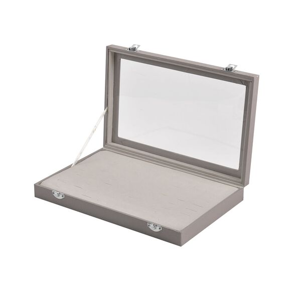Moderne Ringschatulle mit Acryl-Fenster, 29x18.5x4cm, Silber image number 5