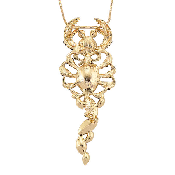 Schwarzer und grauer Kristall Anh&auml;nger mit Kette ca. 63.5 cm + 5 cm Extender, Legierung Gelb image number 4