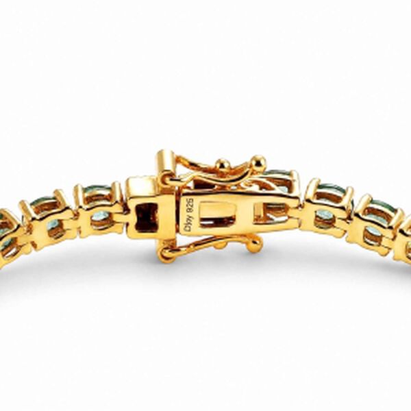 D'Joy AAA Kagem Sambischer Smaragd Armband ca. 20 cm 925 Silber 750 Gelbgold vermeil ca. 7,29 ct. image number 3