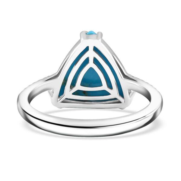 LUXORO zertifiziert und geprüft AAA Sleeping Beauty Türkis und Diamant Ring in 417 Weißgold - 4 ct. image number 4