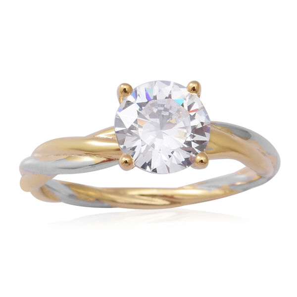 LUSTRO STELLA - Zirkonia Ring 925 Silber Bicolor  ca. 2,25 ct