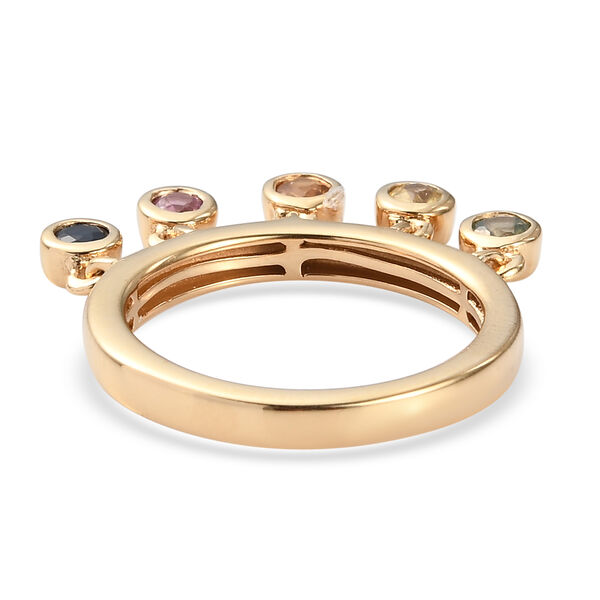 Mehrfarbig Saphir Ring 925 Silber 585 Vergoldet image number 6