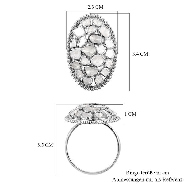 Handgearbeiteter, nat&uuml;rlicher Polki Diamant-Ring - 1,50 ct. image number 7