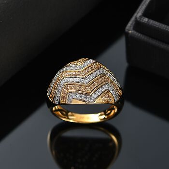 J Francis gefertigt mit SWAROVSKI- Wei&szlig;er und gelber Swarovski Zirkonia Ring