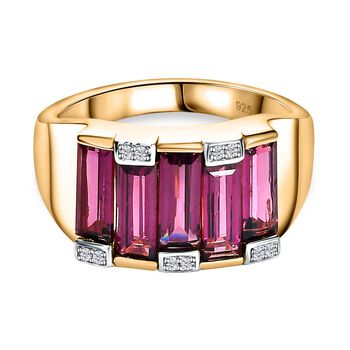 Rhodolith Granat und Zirkon Ring - 3,58 ct.