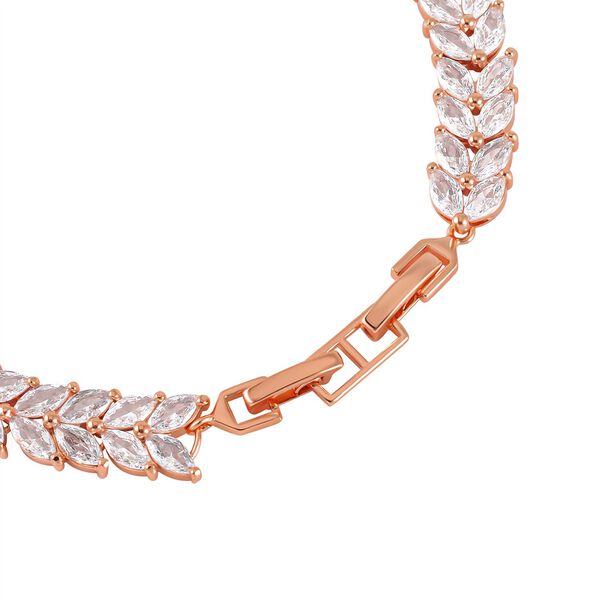 Wei&szlig;er Zirkonia Armband, ca. 18 cm, Messing, ca. 6.00 ct image number 3