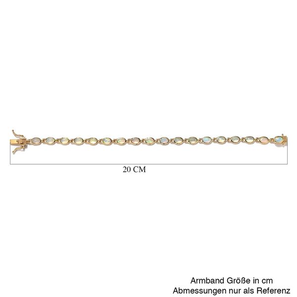 Nat&uuml;rliches, &auml;thiopisches Welo Opal-Armband, 925 Silber vergoldet, ca. 5.76 ct image number 5
