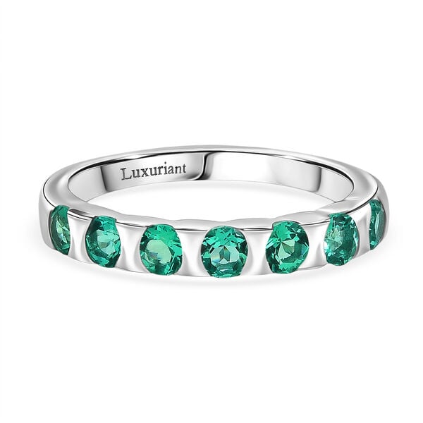Luxuriant - AAA Lab Created Kolumbianischer Smaragd Ring 925 Silber rhodiniert (Größe 18.00) ca. 0.83 ct image number 0
